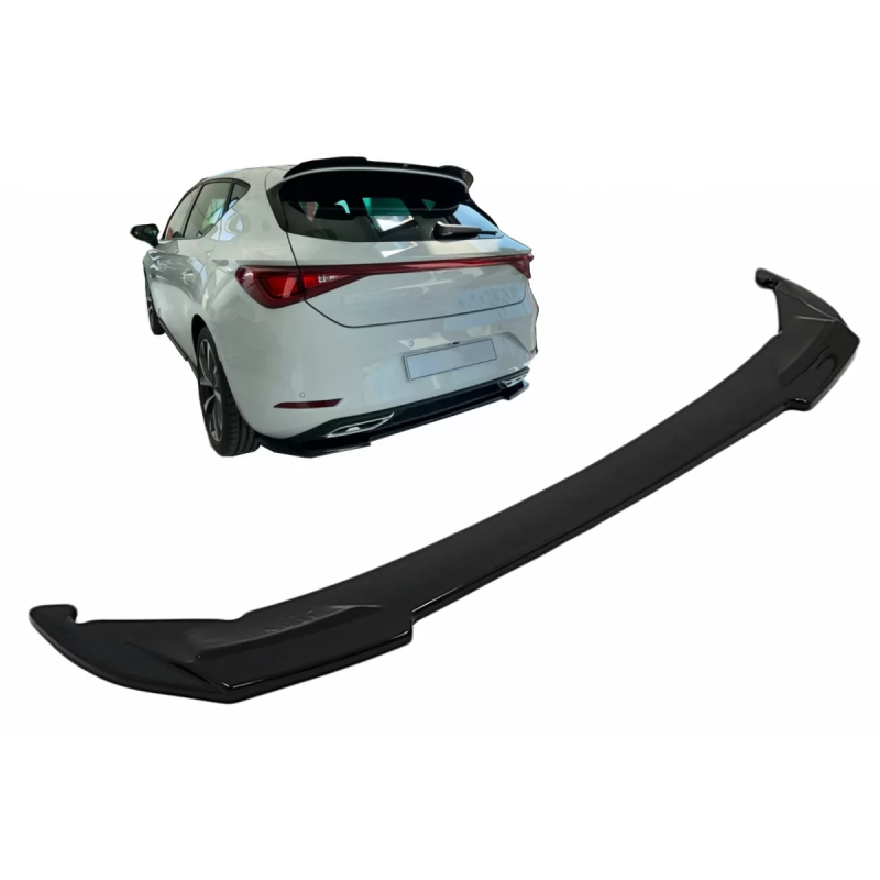 Spoiler paraurti posteriore Splitter compatibile con Seat Leon Mk4 FR (2020-in poi) nero lucido (Cod