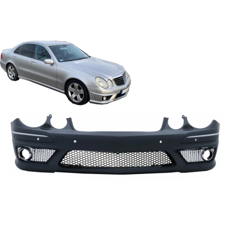 Paraurti anteriore compatibile con Mercedes Classe E W211 Facelift (2006-2009) conout Fendinebbia (C