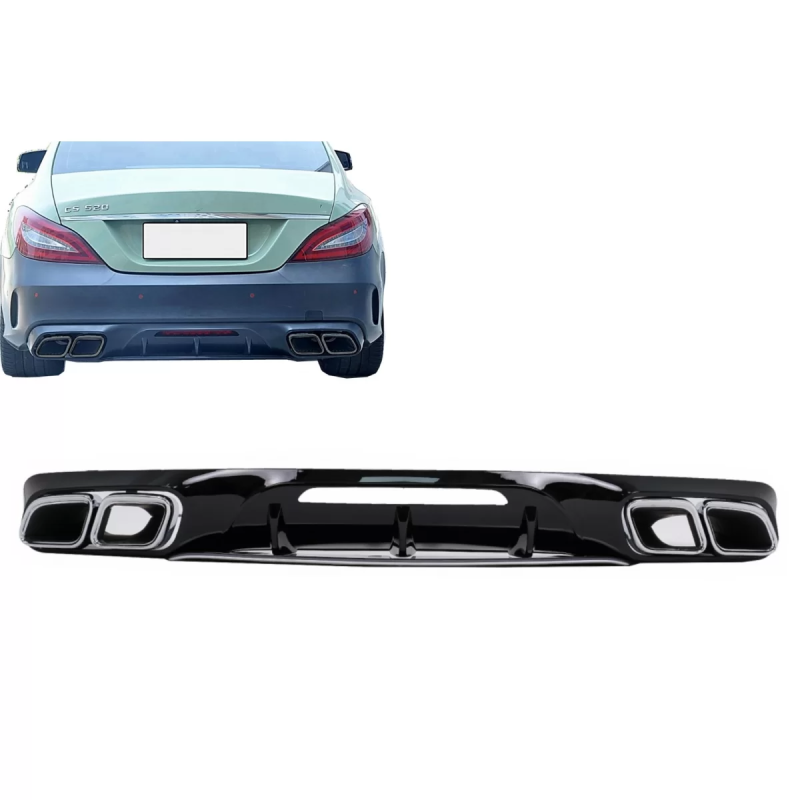 Paraurti posteriore Diffusore con Terminali di scarico compatibile con Mercedes CLS Berlina W218 Spo