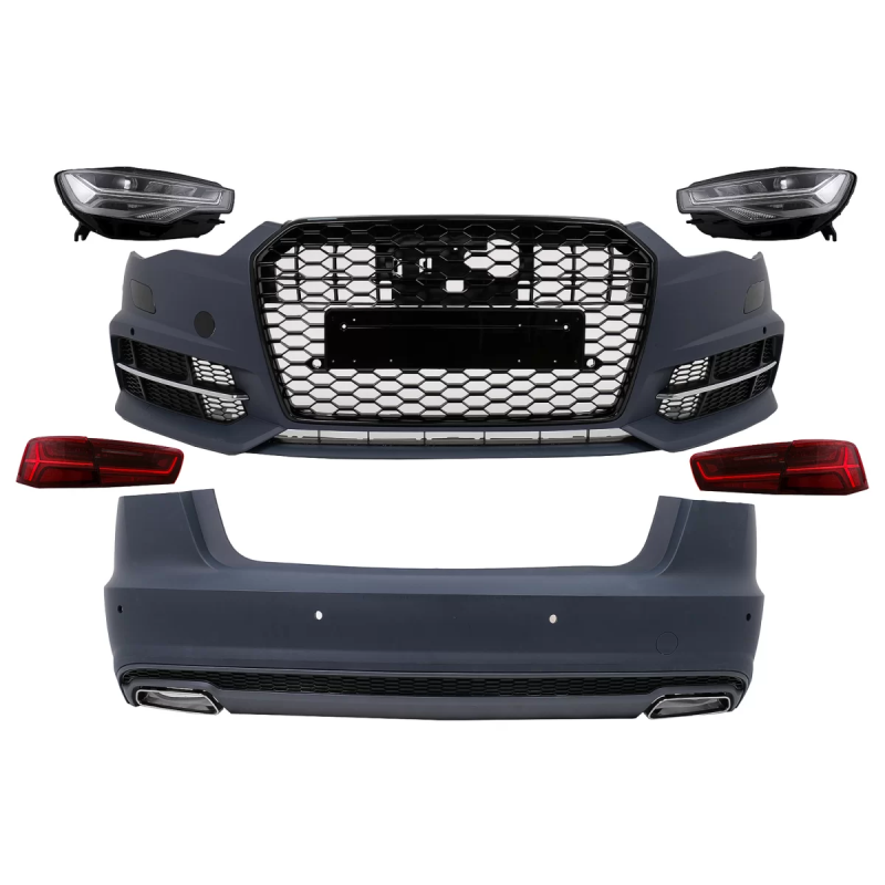 Kit carrozzeria completo compatibile con Audi A6 C7 4G Berlina (2011-2017) Conversion to 2018 design