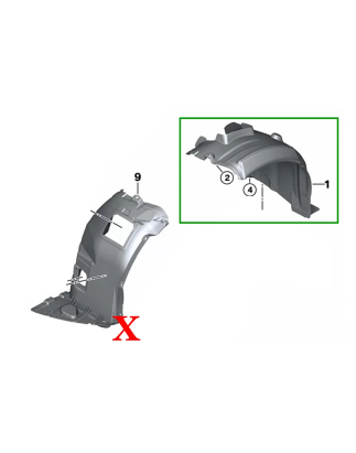 Front RIGHT Fender Liner compatibile con BMW 3 Serie E90 E91 (2004-2011) Berlina Touring (Cod. K-FFI