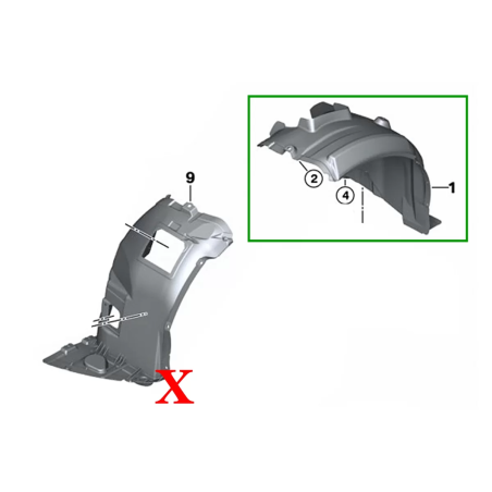 Front RIGHT Fender Liner compatibile con BMW 3 Serie E90 E91 (2004-2011) Berlina Touring (Cod. K-FFI