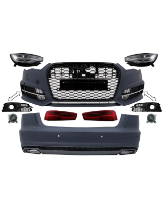Kit carrozzeria completo compatibile con Audi A6 C7 4G Berlina (2011-2017) Conversion to 2018 design