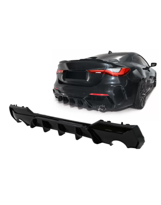Paraurti posteriore Spoiler Diffusore compatibile con BMW 4 Serie G22 G23 (2020-in poi) nero lucido 