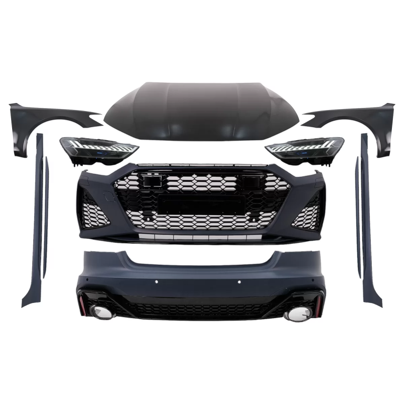 Complete Wide Kit carrozzeria compatibile con Audi A7 4G Facelift (2015-2017) Conversion to 2020+ RS
