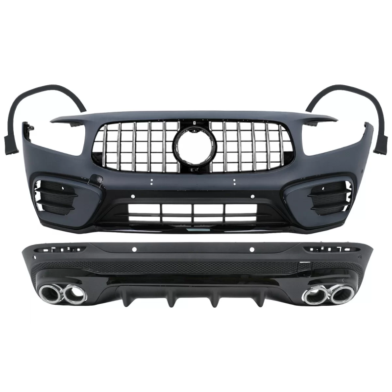 Kit carrozzeria compatibile con Mercedes GLB X247 (2019-2023) GLB35 design Twin Round Terminali di s