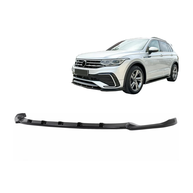 Spoiler paraurti anteriore Lip compatibile con VW Tiguan II Mk2 R/ R Line Facelift (2020-2024) nero 