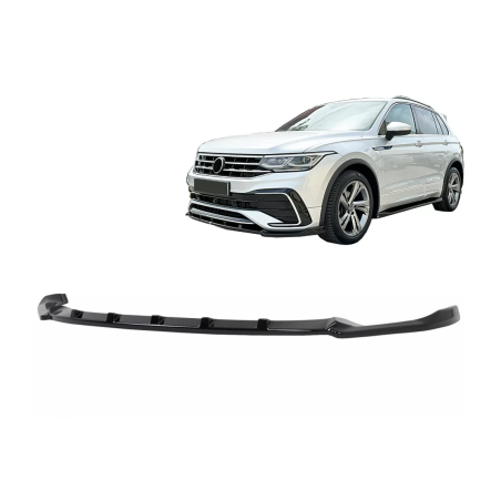 Spoiler paraurti anteriore Lip compatibile con VW Tiguan II Mk2 R/ R Line Facelift (2020-2024) nero 