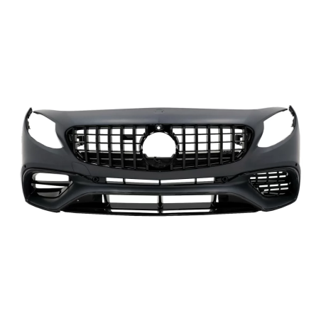 Paraurti anteriore compatibile con Mercedes S-Classe C217 (2015-2021) S63 design All nero (Cod. K-FB