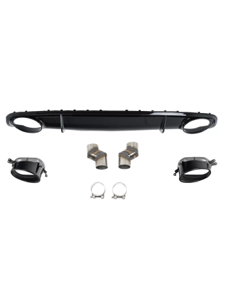Paraurti posteriore Spoiler Diffusore & Terminali di scarico compatibile con Audi A4 B8 B8.5 Berlina