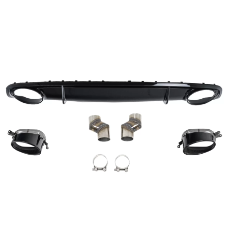 Paraurti posteriore Spoiler Diffusore & Terminali di scarico compatibile con Audi A4 B8 B8.5 Berlina