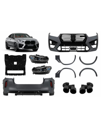Kit carrozzeria completo compatibile con BMW X6 G06 (2019-in poi) conversion to LCI 2023 X6M design 