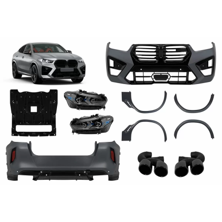 Kit carrozzeria completo compatibile con BMW X6 G06 (2019-in poi) conversion to LCI 2023 X6M design 