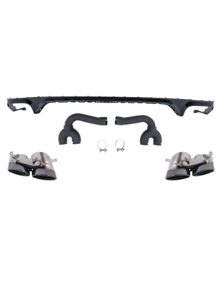 Spoiler diffusore sottoparaurti posteriore Double Outlet compatibile con Audi Q8 S-Line (2018-2023) 