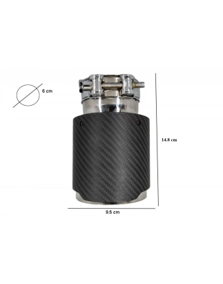 Universal Exhaust Terminali di scarico fibra di carbonio Matte Finish Inlet 6cm/2.36inch (Cod. K-GJE