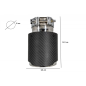 Universal Exhaust Terminali di scarico fibra di carbonio Matte Finish Inlet 6cm/2.36inch (Cod. K-GJE