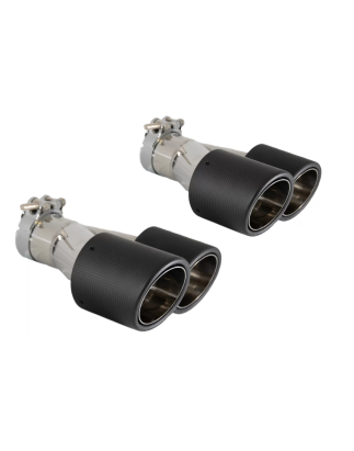 Universal Dual Twin Terminali di scarico fibra di carbonio Matte Finish Inlet 6cm/2.36inch (Cod. K-G