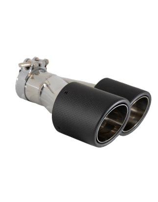 Universal Dual Twin Terminali di scarico fibra di carbonio Matte Finish Inlet 6cm/2.36inch (Cod. K-G