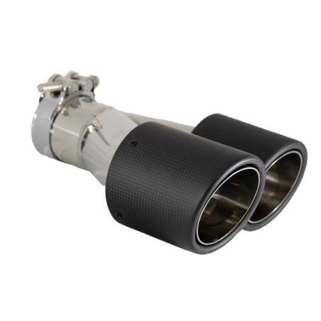 Universal Dual Twin Terminali di scarico fibra di carbonio Matte Finish Inlet 6cm/2.36inch (Cod. K-G