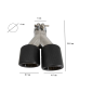 Universal Dual Twin Terminali di scarico fibra di carbonio Matte Finish Inlet 6cm/2.36inch (Cod. K-G
