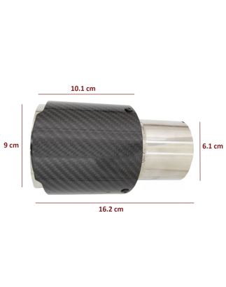 Fibra di carbonio Terminali di scarico Polished look Inlet 6.1cm (Cod. K-KLT080)