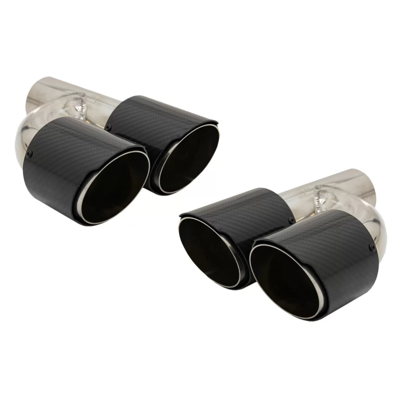 Fibra di carbonio Terminali di scarico Polished look Inlet 6.3cm (Cod. K-KLT079)