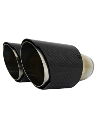 Fibra di carbonio Terminali di scarico Polished look Inlet 6.3cm (Cod. K-KLT079)