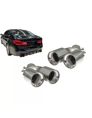 Terminali di scarico compatibile con BMW 5 Serie G30 G31 G38 6 Serie G32 (2016-2020) design M5 croma