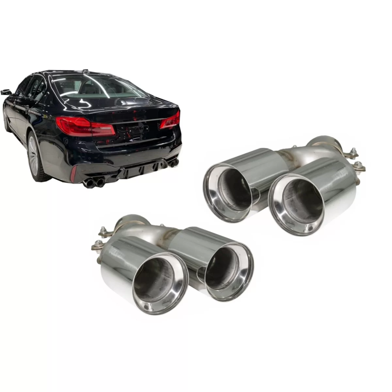 Terminali di scarico compatibile con BMW 5 Serie G30 G31 G38 6 Serie G32 (2016-2020) design M5 croma
