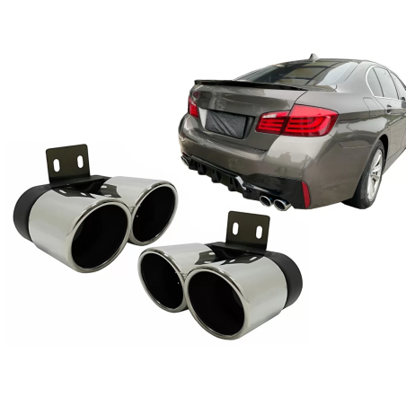 Terminali di scarico compatibile con BMW 5 Serie F10 F11 (2011-2017) M5 LCI design cromato (Cod. K-T