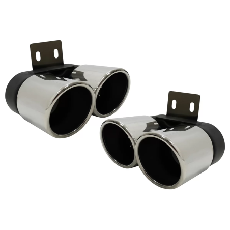 Terminali di scarico compatibile con BMW 5 Serie F10 F11 (2011-2017) M5 LCI design cromato (Cod. K-T