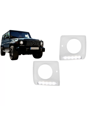 Fari anteriori Covers con LED DRL Luci diurne compatibile con Mercedes G-Classe W463 (1989-in poi) G