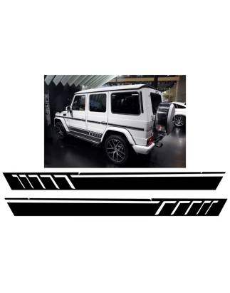 Side Decals Sticker Vinyl nero opaco compatibile con Mercedes G-Classe W463 (1989-2017) (Cod. K-STIC