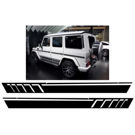 Side Decals Sticker Vinyl nero opaco compatibile con Mercedes G-Classe W463 (1989-2017) (Cod. K-STIC