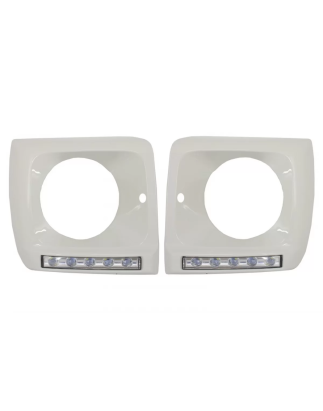 Fari anteriori Covers White con LED DRL Luci diurne compatibile con Mercedes G-Classe W463 (1989-201