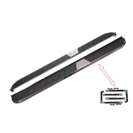 kit staffe Pedane laterali compatibile con MITSUBISHI Outlander III (2012-in poi) & MITSUBISHI ASX (