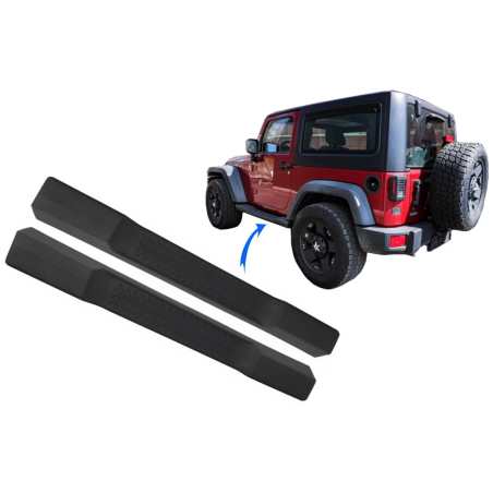 Pedane laterali compatibile con Jeep Wrangler Rubicon JK (2007-2017) 2 Doors Retro design (Cod. K-RB
