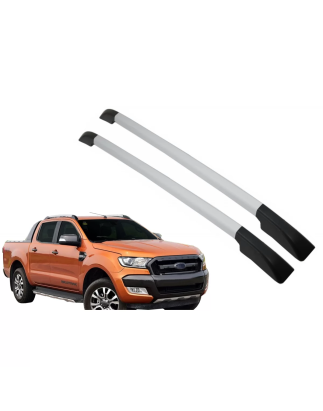 mancorrenti tetto compatibile con Ford Ranger T6 T7 T8 Double Cabin (2012-2020) Silver (Cod. K-RRFRA