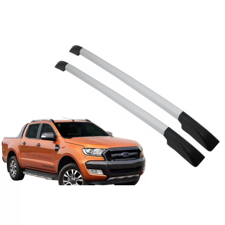mancorrenti tetto compatibile con Ford Ranger T6 T7 T8 Double Cabin (2012-2020) Silver (Cod. K-RRFRA