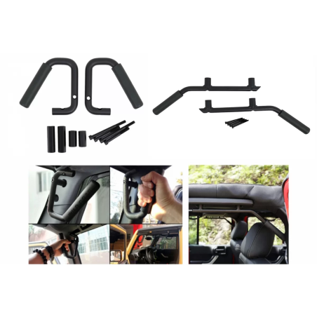 Package Front and Rear Grab Handle compatibile con Jeep Wrangler III SUV JK (2007-2017) (Cod. K-COFH