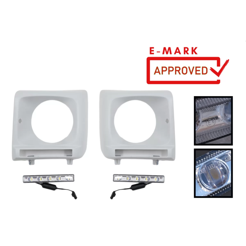 Fari anteriori Covers con LED DRL Luci diurne compatibile con Mercedes G-Classe W463 (2002-2018) G65
