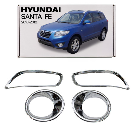HYUNDAI SANTA FE 2010-2012 OUTLET CORNICE FENDINEBBIA ANTERIORE + POSTERIORE (Cod. AP-45_A4x4)