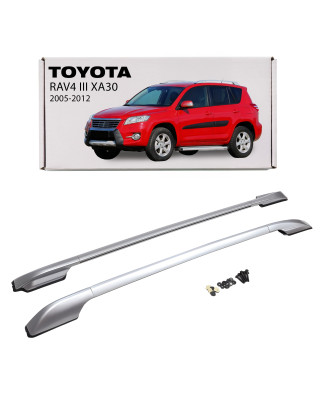 TOYOTA RAV4 III XA30 2005-2012 ARGENTO BARRE LONGITUDINALI TETTO OEM (Cod. AP-19592_A4x4)