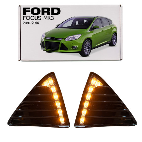 FORD FOCUS MK3 III 2010-2014 LUCI DIURNE DRL LED 14W (Cod. AP-20073_A4x4)