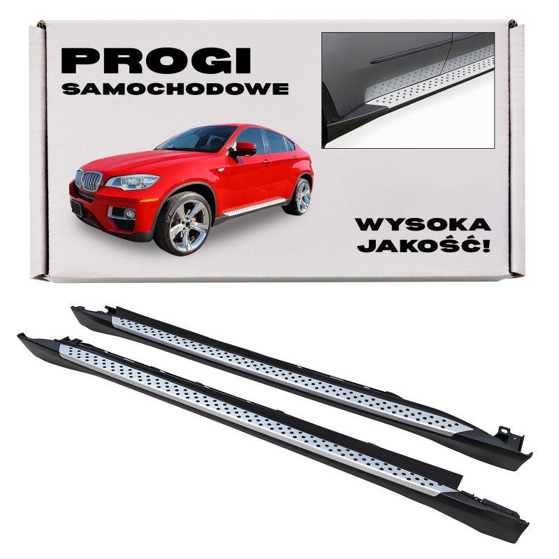 BMW X6 E71/E72 2007-2014 PEDANE LATERALI SOTTOPORTA (Cod. AP-20111_A4x4)