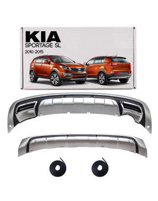 KIA SPORTAGE III SL 2010-2015 PROTEZIONI PARAURTI CON USCITA SCARICO (Cod. AP-20116_A4x4)