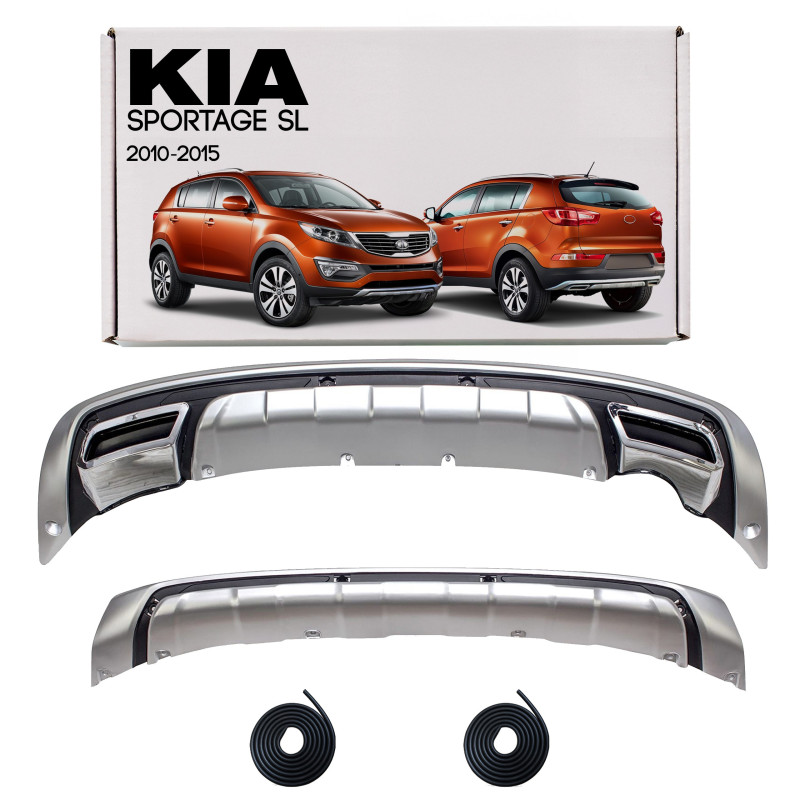 KIA SPORTAGE III SL 2010-2015 PROTEZIONI PARAURTI CON USCITA SCARICO (Cod. AP-20116_A4x4)