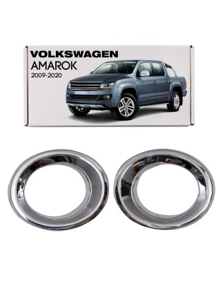 VOLKSWAGEN AMAROK 2009-2020 CROMATI RIVESTIMENTI ANTERIORI GRIGLIE PARAURTI (Cod. AP-20221_A4x4)