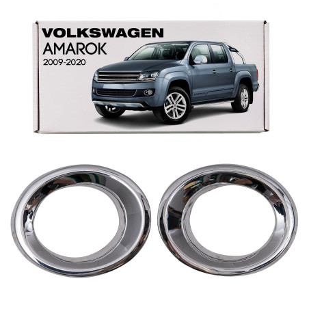 VOLKSWAGEN AMAROK 2009-2020 CROMATI RIVESTIMENTI ANTERIORI GRIGLIE PARAURTI (Cod. AP-20221_A4x4)