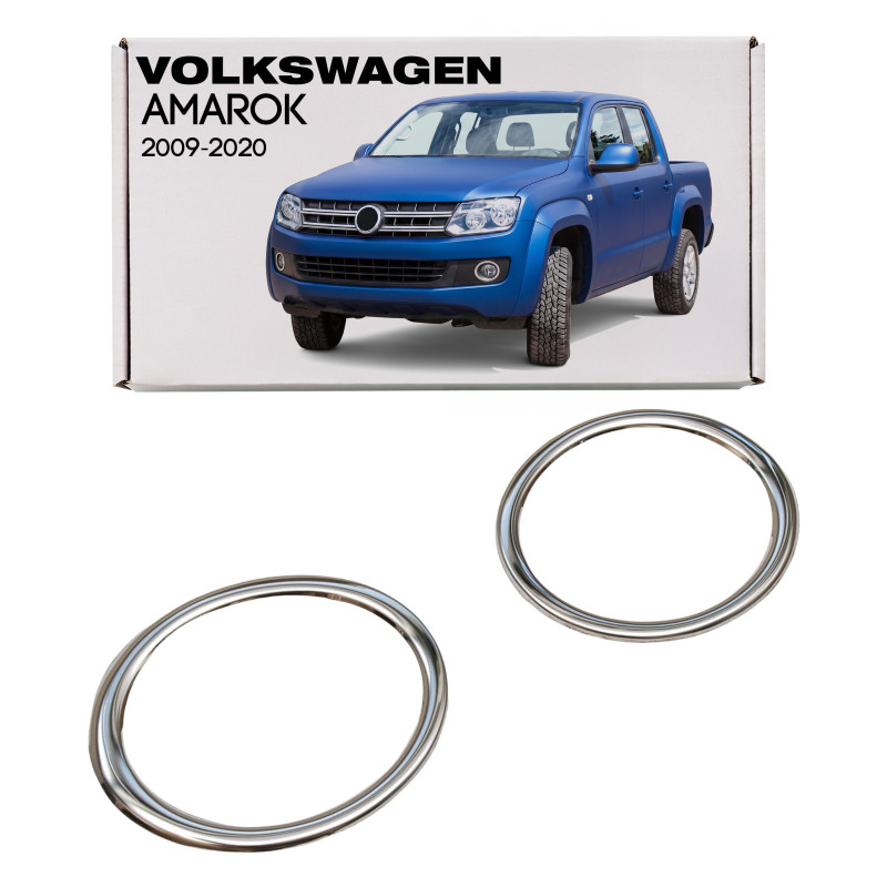 VOLKSWAGEN AMAROK E 2009-2020 ACCIAIO DECORATIVE RIVESTIMENTI FENDINEBBIA ANTERIORE (Cod. AP-2CE4-40